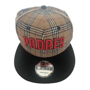 San Diego Padres Black Brown Plaid 9Fifty SnapBack New‎ Era Hat Cap NWT